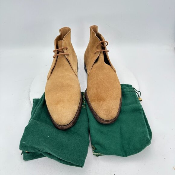 Crockett & Jones Hayle Men UK 7.5E US 8.5 Light Brown Suede Ankle Chukka Boot - Picture 1 of 13